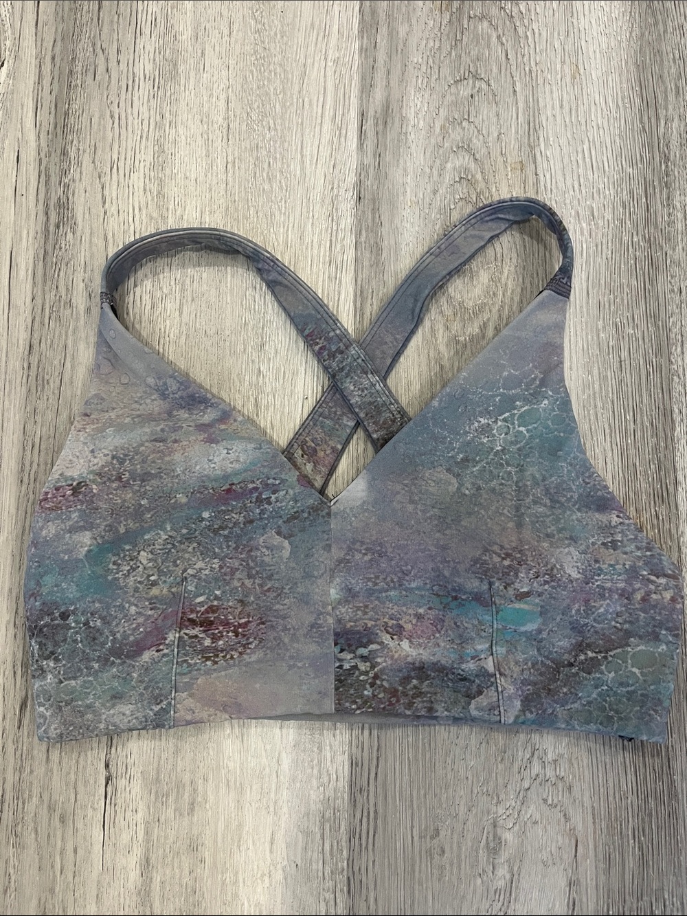 lululemon athletica Crossback Seamless Bralette in Blue-Purple Marble